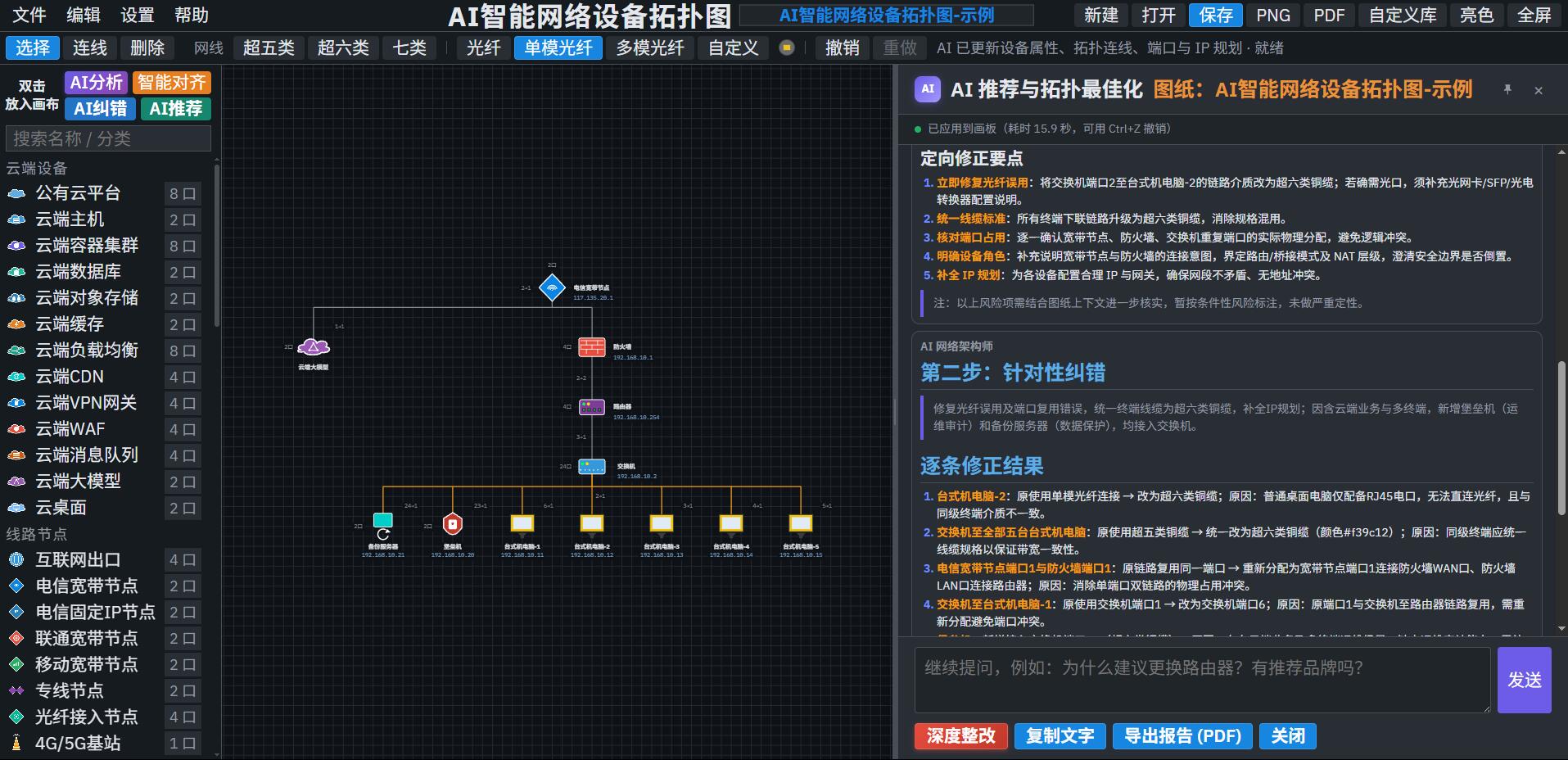 AI网络设备拓扑图设计工具